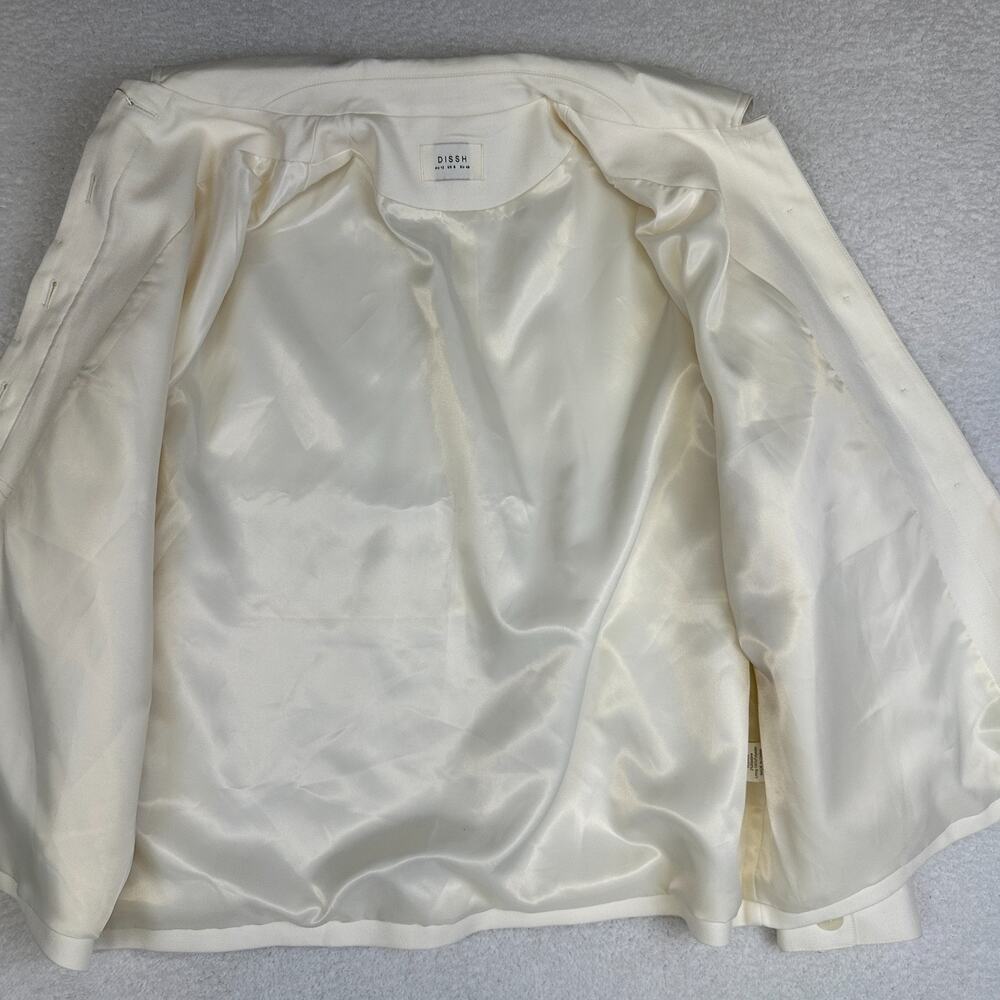 DISSH Structured‎ Shirt Jacket Cream Button Front Overshirt Women's US 8 - Picture 8 of 10